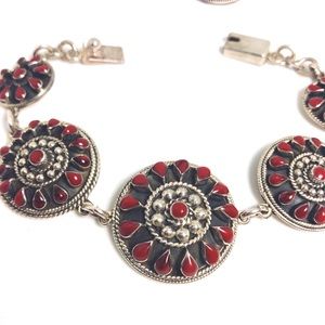 💯 sterling silver bracelet & earrings